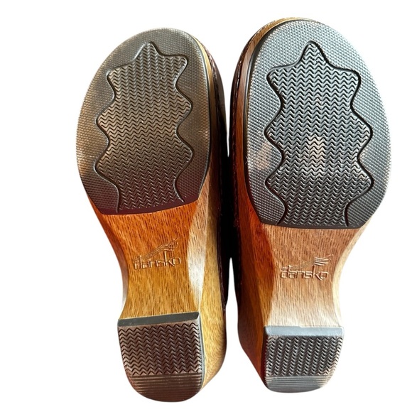 Dansko Brown Leather Mules with Floral Cutouts - Picture 7 of 7